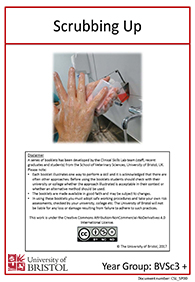 Clinical skills instruction booklet cover page, scrubbing up